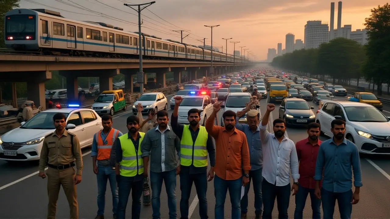 नोएडा में निजी क्षेत्र के कर्मचारियों का भारी बवाल: 500 कंपनियों में काम ठप